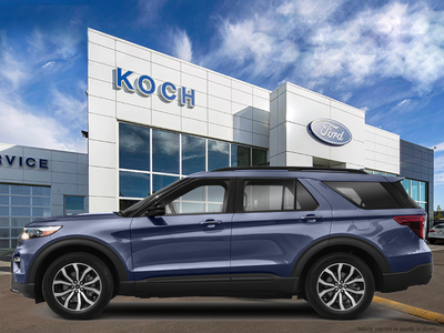 USED 2021 Ford Explorer ST - Infinite Blue Metallic Tinted Clearcoat Exterior - $39,899 - Stock #E60098A - VIN 1FM5K8GC1MGB08957