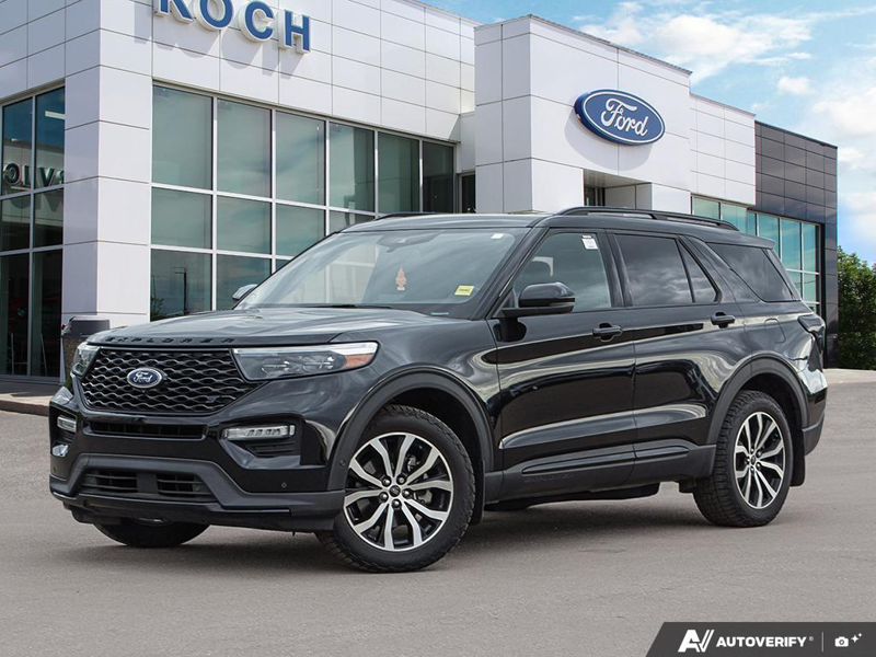 USED 2021 Ford Explorer ST Leather Seats, Cooled Seats, 360 Camera, Heated Steering Wheel - Black Exterior - $32,925 - Stock #E50225A - VIN 1FM5K8GC2MGA25294 - Photo 1