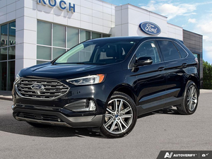 USED 2022 Ford Edge Titanium - Agate Black Metallic Exterior - $32,912 - Stock #EP4748 - VIN 2FMPK4K95NBA49420