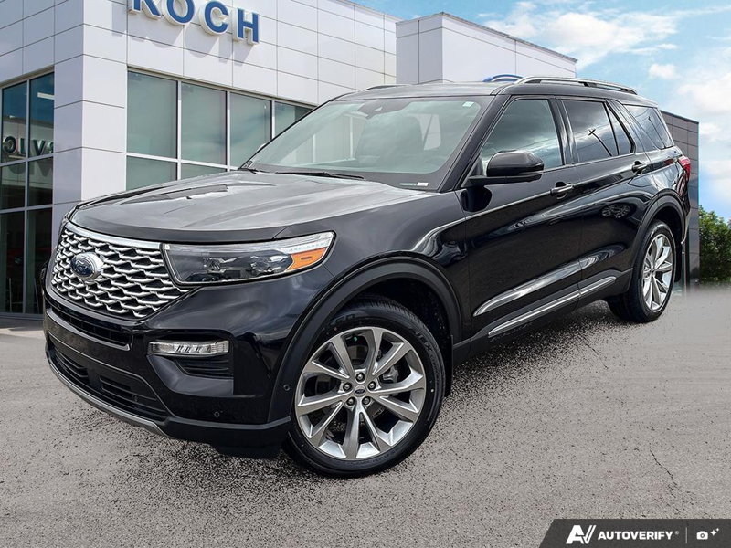 USED 2022 Ford Explorer Platinum - Agate Black Exterior / EBONY LEATHER-TRIM Interior - $40,976 - Stock #E60373A - VIN 1FM5K8HC0NGB13292 - Photo 1