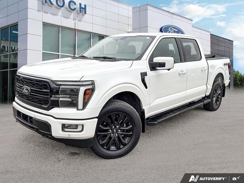 USED 2024 Ford F-150 Lariat - Star White Tri-coat Metallic Exterior / BLACK LEATHER TRIMMED Interior - $70,925 - Stock #EL522 - VIN 1FTFW5L86RFB45514 - Photo 1