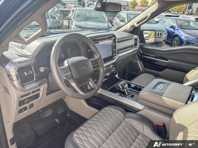 USED 2024 Ford F-150 Platinum Plus - SMOKED TRUFFLE, FULL QUILTED LEATHER BUCKET SEATS Interior - $81,908 - Stock #EP4784 - VIN 1FTFW7LD4RFB21124
