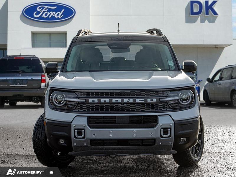 NEW 2025 Ford Bronco Sport Badlands - Oxford White Exterior / DARK SPACE GREY LEATHER Interior - $44,777 - Stock #D50943 - VIN 3FMCR9DA6SRF16470 - Photo 2