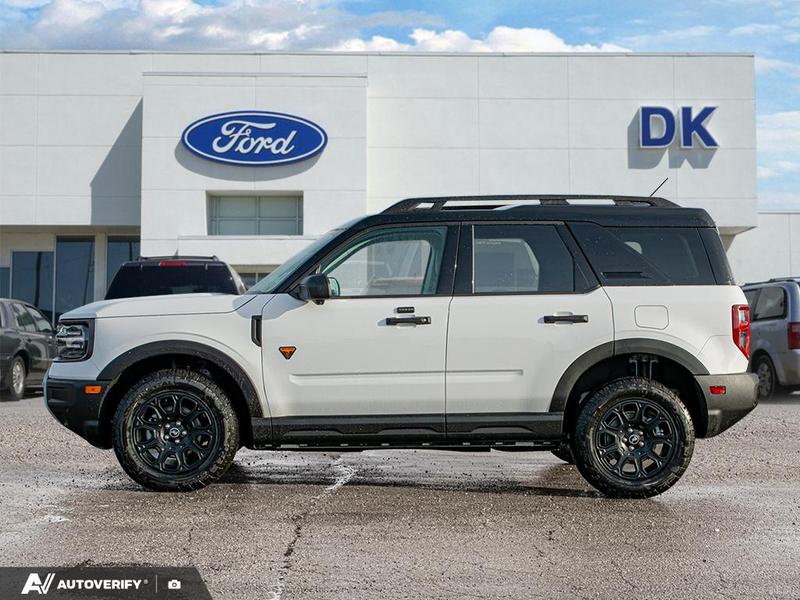 NEW 2025 Ford Bronco Sport Badlands - Oxford White Exterior / DARK SPACE GREY LEATHER Interior - $44,777 - Stock #D50943 - VIN 3FMCR9DA6SRF16470 - Photo 3