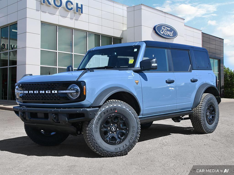 DEMO 2025 Ford Bronco Badlands HOSS + Sasquatch Package - Azure Grey Metallic Tri-coat Exterior / BLACK LEATHER TRIM VINYL Interior - $81,884 - Stock #E50684 - VIN 1FMEE9BP3SLA60244 - Photo 1