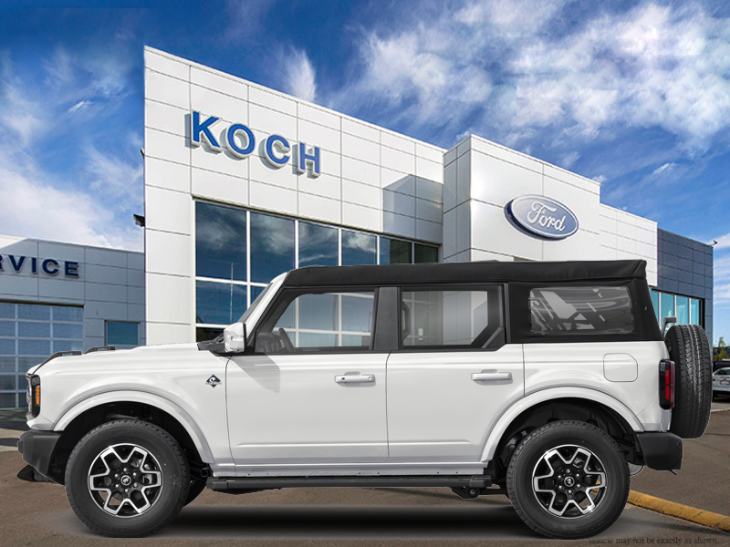 USED 2025 Ford Bronco Outer Banks - Oxford White Exterior / SMOKED TRUFFLE/BLACK ONYX, HEATED LEATHER-TRIMMED/VINYL BUCKET S Interior - $62,996 - Stock #EP4824 - VIN 1FMDE8BH4SLB27335 - Photo 1