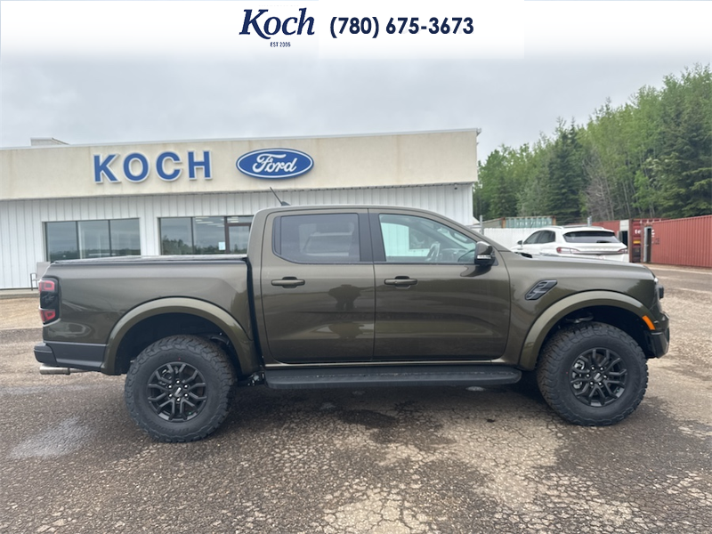 NEW 2025 Ford Ranger Raptor - Shelter Green Metallic Exterior / EBONY LEATHER TRIM Interior - $82,740 - Stock #A25293 - VIN 1FTER4LR7SLE52834 - Photo 13