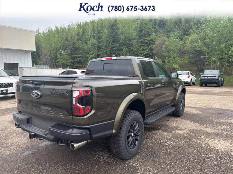 NEW 2025 Ford Ranger Raptor - Shelter Green Metallic Exterior / EBONY LEATHER TRIM Interior - $82,740 - Stock #A25293 - VIN 1FTER4LR7SLE52834 - Photo 2