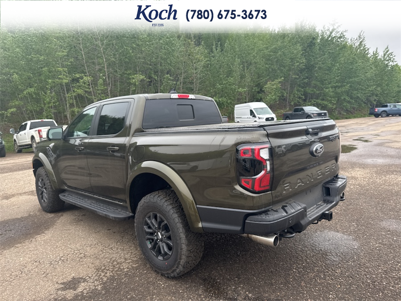 NEW 2025 Ford Ranger Raptor - Shelter Green Metallic Exterior / EBONY LEATHER TRIM Interior - $82,740 - Stock #A25293 - VIN 1FTER4LR7SLE52834 - Photo 3