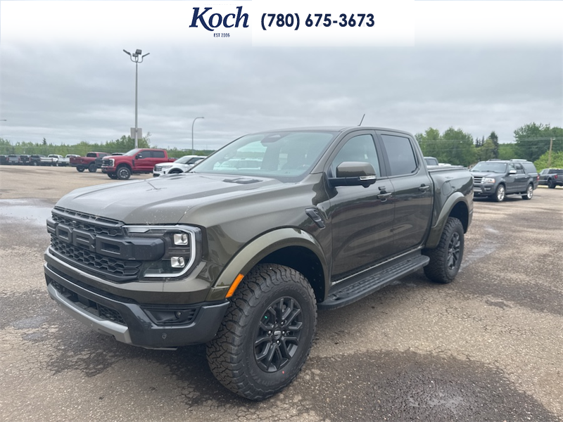 NEW 2025 Ford Ranger Raptor - Shelter Green Metallic Exterior / EBONY LEATHER TRIM Interior - $82,740 - Stock #A25293 - VIN 1FTER4LR7SLE52834 - Photo 4