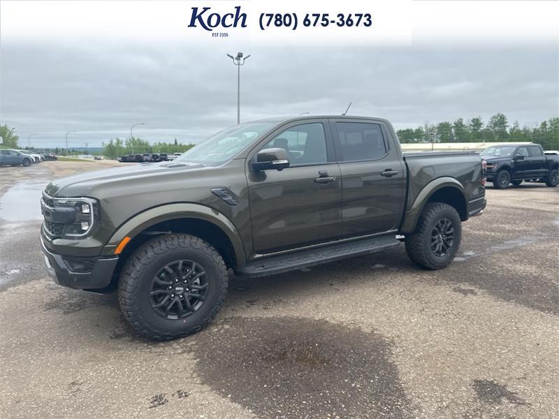 NEW 2025 Ford Ranger Raptor - Shelter Green Metallic Exterior / EBONY LEATHER TRIM Interior - $82,740 - Stock #A25293 - VIN 1FTER4LR7SLE52834 - Photo 5