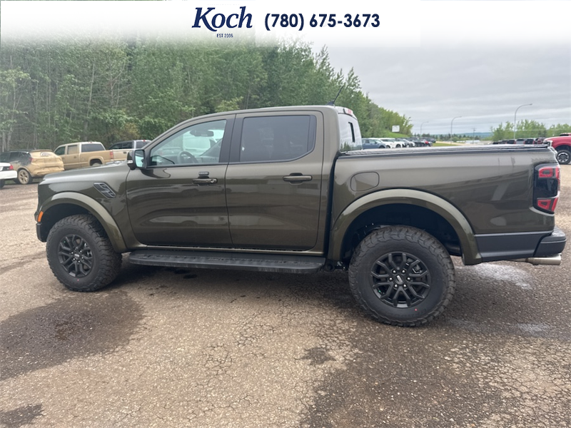 NEW 2025 Ford Ranger Raptor - Shelter Green Metallic Exterior / EBONY LEATHER TRIM Interior - $82,740 - Stock #A25293 - VIN 1FTER4LR7SLE52834 - Photo 8