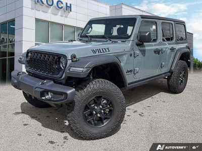 USED 2025 Jeep Wrangler Willys - Gray Exterior - $54,912 - Stock #E51160A - VIN 1C4PJXDN4SW515500