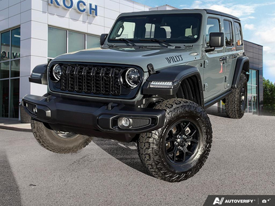 USED 2025 Jeep Wrangler Willys - Gray Exterior - $56,976 - Stock #E51160A - VIN 1C4PJXDN4SW515500