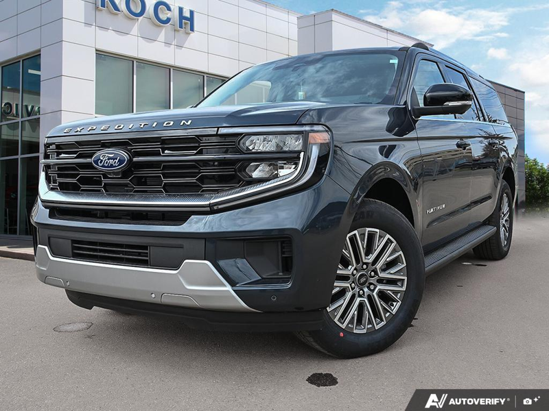 NEW 2026 Ford Expedition Platinum Max - Stone Blue Metallic Exterior / SALT CRYS GRAY LEATHER TRIM Interior - $105,844 - Stock #E60673 - VIN 1FMJK1M8XTEA40500 - Photo 1