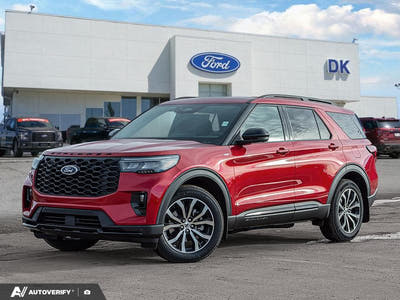 NEW 2026 Ford Explorer ST-Line - Rapid Red Tri-coat Metallic Exterior - $61,507 - Stock #D60183 - VIN 1FMUK8KH7TGA81552