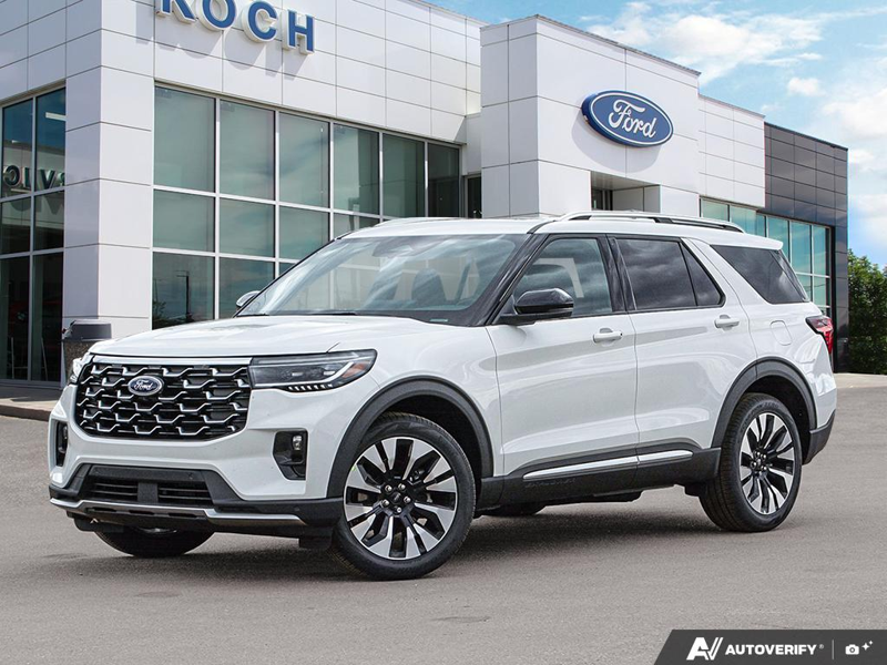 NEW 2026 Ford Explorer Platinum - Star White Tri-coat Metallic Exterior / MOJAVE DUSK LEATHER Interior - $63,552 - Stock #E60789 - VIN 1FMUK8HH4TGB63892 - Photo 1