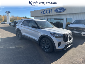 NEW 2026 Ford Explorer ST - Space White Metallic Exterior - $75,130 - Stock #A26267 - VIN 1FMWK8GC3TGB05111