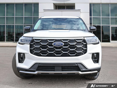 NEW 2026 Ford Explorer Platinum - Star White Tri-coat Metallic Exterior - $66,919 - Stock #E60278 - VIN 1FMUK8HHXTGA83402