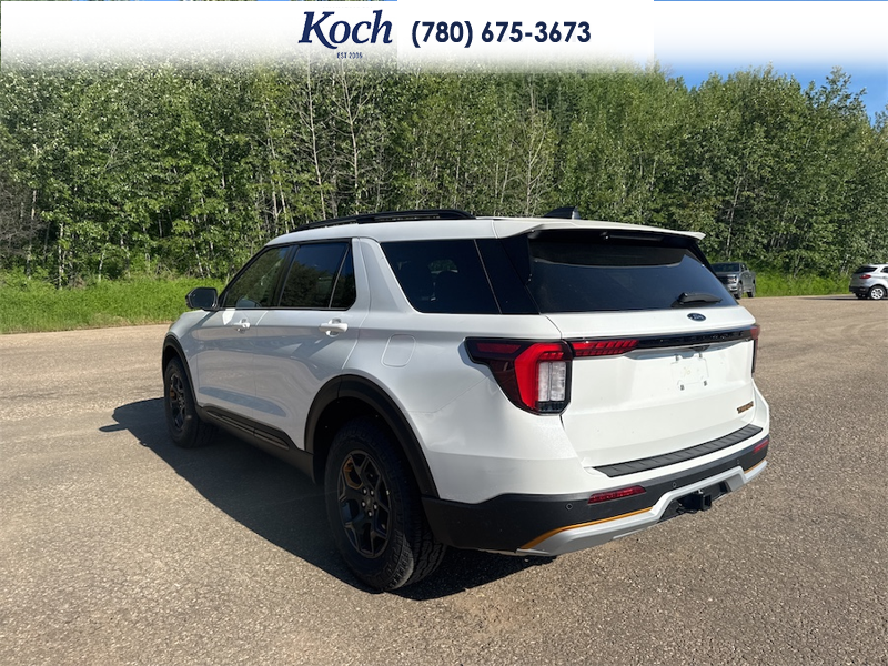 NEW 2026 Ford Explorer Tremor - Star White Tri-Coat Exterior / ONYX, HEAT/VENTILATED MIKO SUEDE SPORT CAPTAIN'S CHAIRS Interior - $66,780 - Stock #A26207 - VIN 1FMUK8JH7TGB86660 - Photo 3