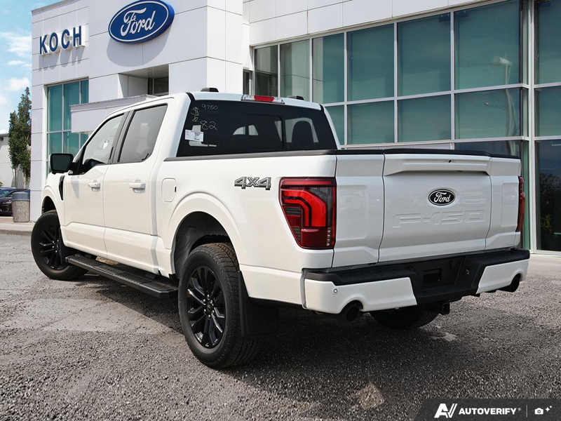 NEW 2026 Ford F-150 LARIAT - Star White Tri-coat Metallic Exterior / BLACK ACTIVE X Interior - $83,411 - Stock #E60856 - VIN 1FTFW5L86TFB49750 - Photo 4