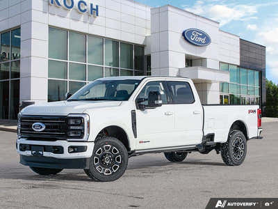 NEW 2026 Ford F-350 Super Duty
 Platinum Long Box - Star White Tri-coat Metallic Exterior / BLACK ONYX/BLUE LEATHER Interior - $126,898 - Stock #E60203 - VIN 1FT8W3BM0TED64185