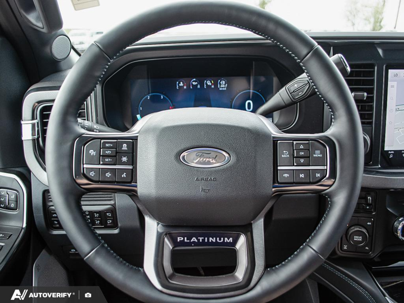NEW 2026 Ford F-350 Super Duty Platinum - Carbonized Grey Metallic Exterior / BLACK ONYX/BLUE LEATHER Interior - $118,435 - Stock #D60444 - VIN 1FT8W3BMXTEE27115 - Photo 13