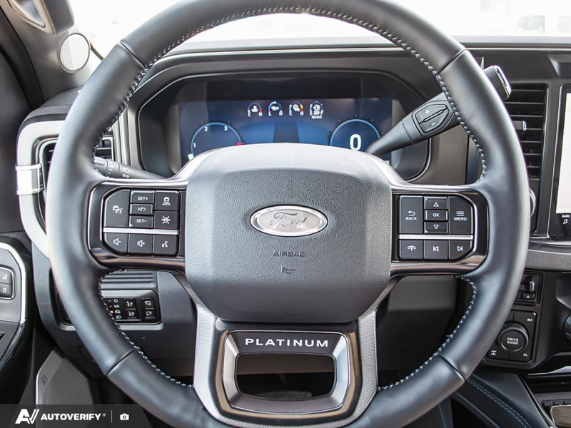 NEW 2026 Ford F-350 Super Duty Platinum - Star White Tri-coat Metallic Exterior / BLACK ONYX/BLUE LEATHER Interior - $120,391 - Stock #D60632 - VIN 1FT8W3BM1TED96420 - Photo 13