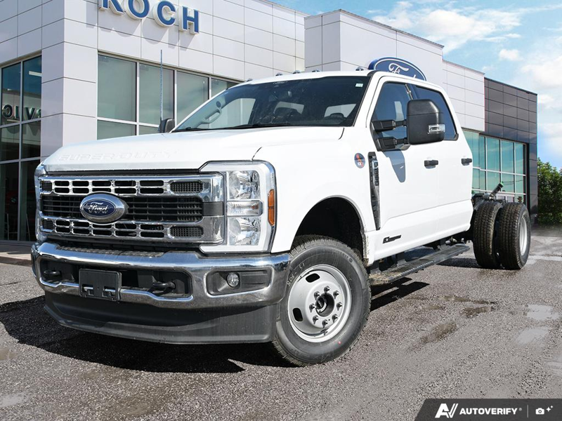 NEW 2026 Ford F-350 Super Duty XLT Cab N Chassis - Oxford White Exterior / MEDIUM DARK SLATE CLOTH Interior - $97,914 - Stock #E60337 - VIN 1FD8W3HT1TED93575 - Photo 1