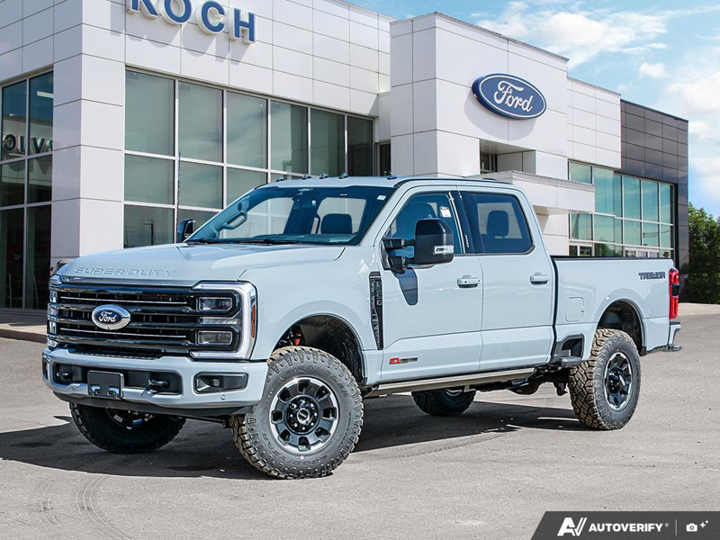 NEW 2026 Ford F-350 Super Duty Platinum Tremor - Glacier Gray Exterior / BLACK ONYX/BLUE LEATHER Interior - $126,525 - Stock #E60535 - VIN 1FT8W3BM7TEE28383 - Photo 1
