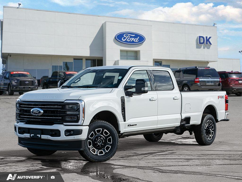 NEW 2026 Ford F-350 Super Duty Platinum - Star White Tri-coat Metallic Exterior / BLACK ONYX/BLUE LEATHER Interior - $116,140 - Stock #D60408 - VIN 1FT8W3BT9TEE27596 - Photo 1