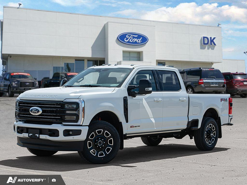 NEW 2026 Ford F-350 Super Duty Platinum - Star White Tri-coat Metallic Exterior / BLACK ONYX/BLUE LEATHER Interior - $120,391 - Stock #D60632 - VIN 1FT8W3BM1TED96420 - Photo 1