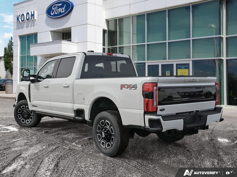 NEW 2026 Ford F-350 Super Duty Platinum - Star White Tri-coat Metallic Exterior / BLACK ONYX/BLUE LEATHER Interior - $120,978 - Stock #E60392 - VIN 1FT8W3BT6TED89079 - Photo 4