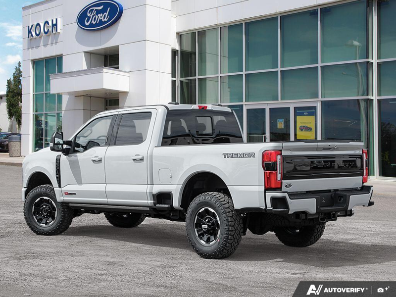 NEW 2026 Ford F-350 Super Duty Platinum Tremor - Avalanche Exterior / BLACK ONYX/BLUE LEATHER Interior - $126,953 - Stock #E60547 - VIN 1FT8W3BMXTEE28748 - Photo 4