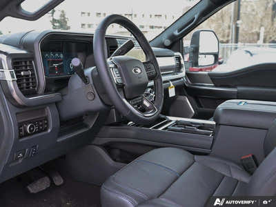 NEW 2026 Ford F-450 Super Duty
 Platinum - Avalanche Exterior / BLACK ONYX/BLUE LEATHER Interior - $133,339 - Stock #E60220 - VIN 1FT8W4DM7TED23460