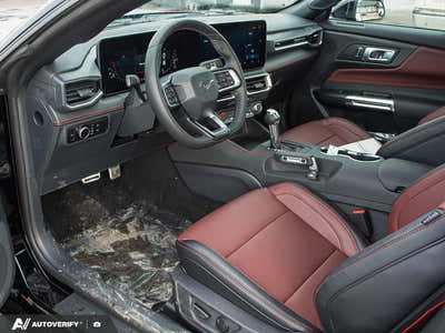 NEW 2026 Ford Mustang
 GT Premium - Shadow Black Exterior / CARMINE RED LEATHER-TRIMMED Interior - $74,897 - Stock #D60171 - VIN 1FA6P8CF8T5404360