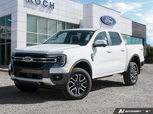 NEW 2026 Ford Ranger LARIAT - Oxford White Exterior - $60,377 - Stock #E61070 - VIN 1FTER4KP6TLE37114