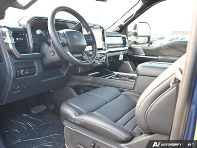 NEW 2027 Ford F-350 Super Duty PLATINUM - BLACK ONYX/PLATINUM BLUE, UNIQUE PLATINUM LEATHER 40/CONSOLE/40 Interior - $140,003 - Stock #E70028 - VIN 1FT8W3BM0VEC20302
